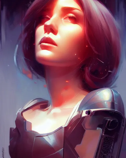 Image similar to masterpiece concept art, a beautiful highly detailed sci - fi lady on wheelchair, artist of 2 2 nd century, cinematic moody colors, realistic shaded lighting poster by ilya kuvshinov, magali villeneuve, artgerm, jeremy lipkin and michael garmash and rob rey,