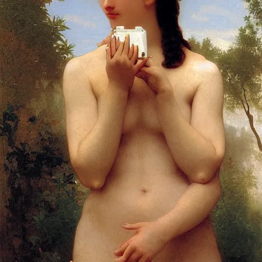 Image similar to portrait of a female android by william bouguereau