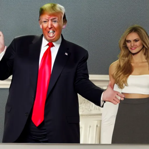 Image similar to donald trump with tiny hands