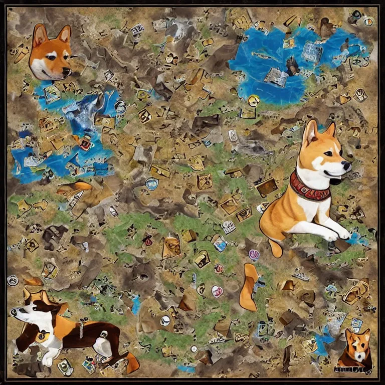 Image similar to shiba inu themed skyrim puzzle