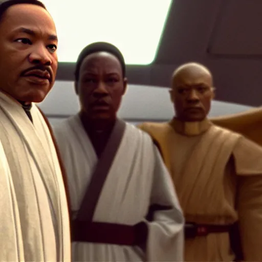 Prompt: martin luther king as mace windu in star wars, 8k resolution, full HD, cinematic lighting, award winning, anatomically correct