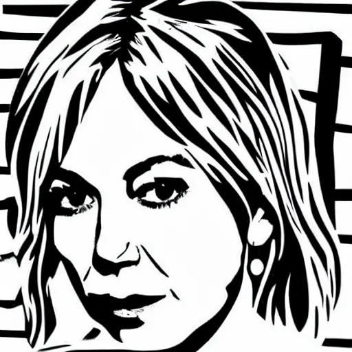 Image similar to Kim Gordon in the style of Roy Lichtenstein