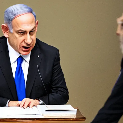 Image similar to portrait of benjamin netanyahu, dithering