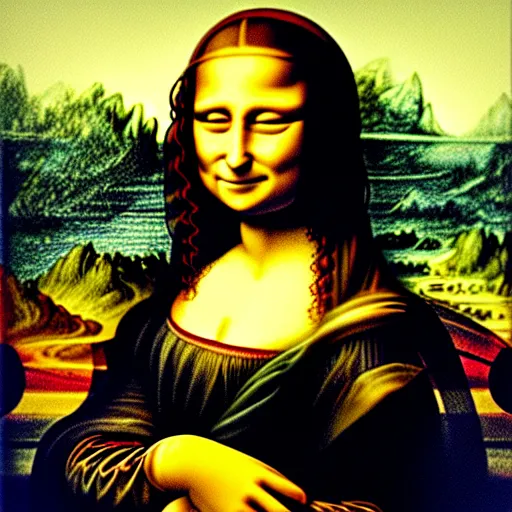 Prompt: mona lisa drawn by sam spratt