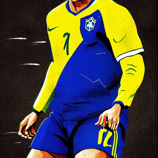 illustration of a ronaldo luis nazario de lima, brazil