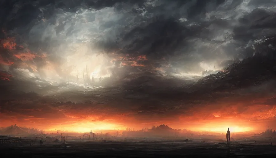 Image similar to apocalyptic horizon, artstation