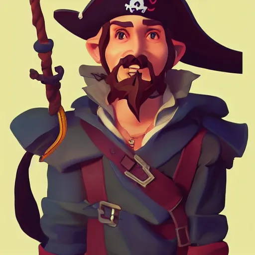 Image similar to painting jack the pirate on sea of thieves game avatar hero smooth face median photoshop filter cutout vector behance hd by jesper ejsing, by rhads, makoto shinkai and lois van baarle, ilya kuvshinov, rossdraws, illustration, art by ilya kuvshinov and gustav klimt