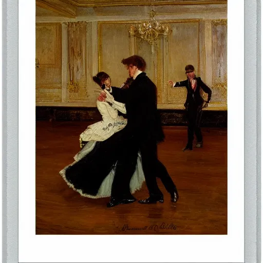 Image similar to victorian ballroom dance by alfred stevens