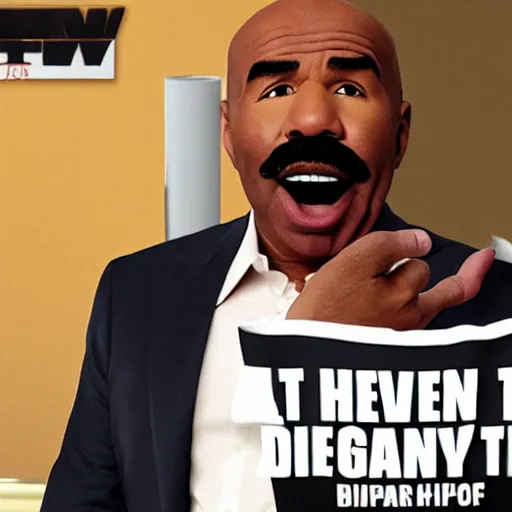 Image similar to steve harvey staring in an ad for nuclear disengagement