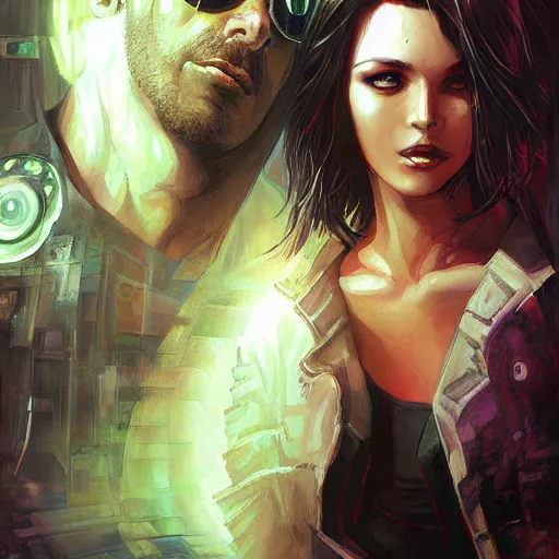 Prompt: neuromancer, painted by stanley artgerm lau