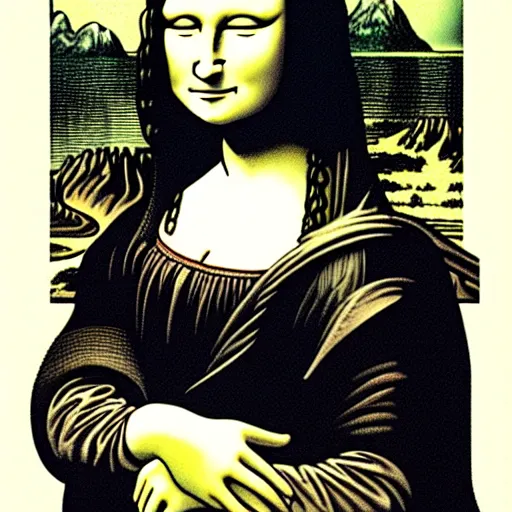 Image similar to mona lisa by naoki urasawa, detailed, manga, illustration