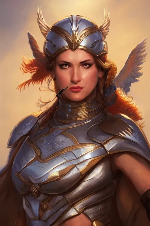 Image similar to amazon valkyrie athena, d & d, fantasy, portrait, highly detailed, headshot, digital painting, trending on artstation, concept art, sharp focus, illustration, art by artgerm and greg rutkowski and magali villeneuve