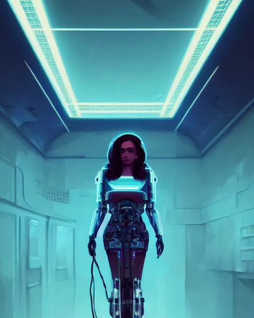 Image similar to portrait of lana del rey as a cyborg. intricate abstract. intricate artwork, by tooth wu, wlop, beeple, dan mumford. concept art, octane render, trending on artstation, greg rutkowski very coherent symmetrical artwork. cinematic, key art, hyper realism, high detail, octane render, 8 k, iridescent accents