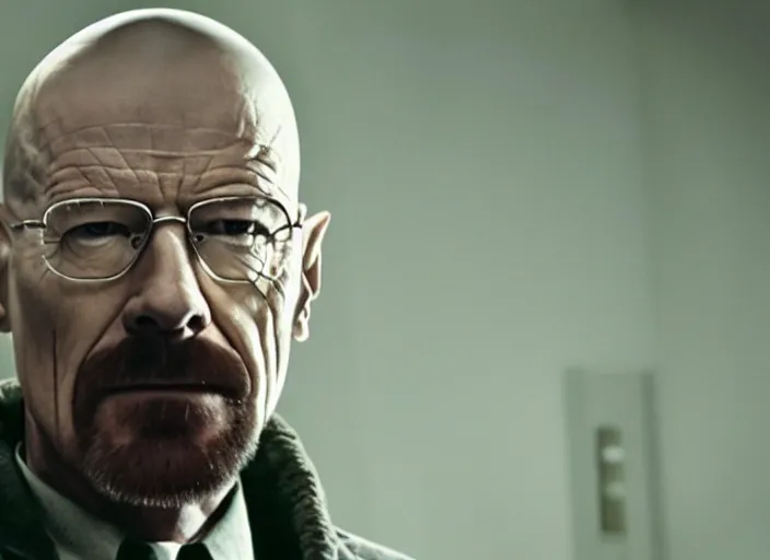 Image similar to film still of Walter White as Gordan Freeman in the Half Life Movie, 4k