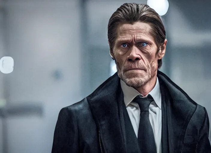 Image similar to willem dafoe, movie still, from the new john wick movie, 8 k, realistic