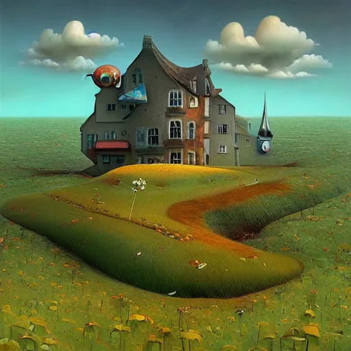 Image similar to A beautiful painting of un mundo surrealista creado por Gediminas Pranckevicius