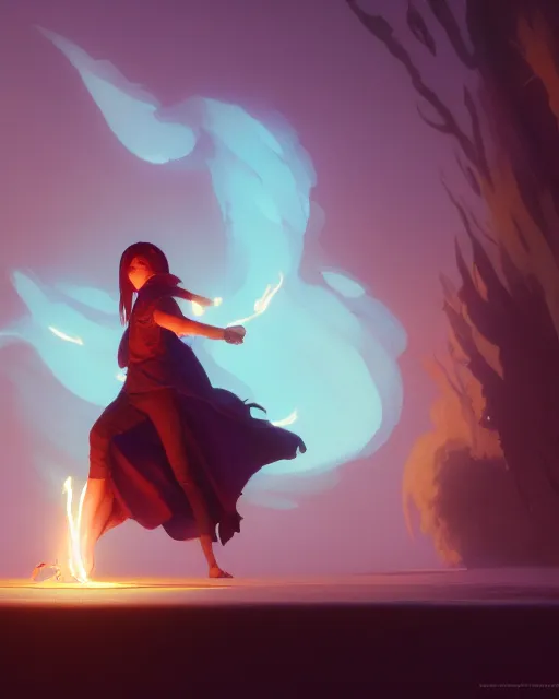 Image similar to highly detailed vfx portrait of an young mage casting a light spell, unreal engine, greg rutkowski, loish, rhads, beeple, makoto shinkai and lois van baarle, ilya kuvshinov, rossdraws, tom bagshaw, alphonse mucha, global illumination, detailed and intricate environment