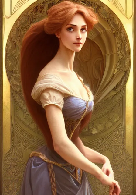 Prompt: rapunzel, intricate, elegant, highly detailed, digital painting, artstation, concept art, smooth, sharp focus, illustration, art by artgerm and greg rutkowski and alphonse mucha and william - adolphe bouguereau