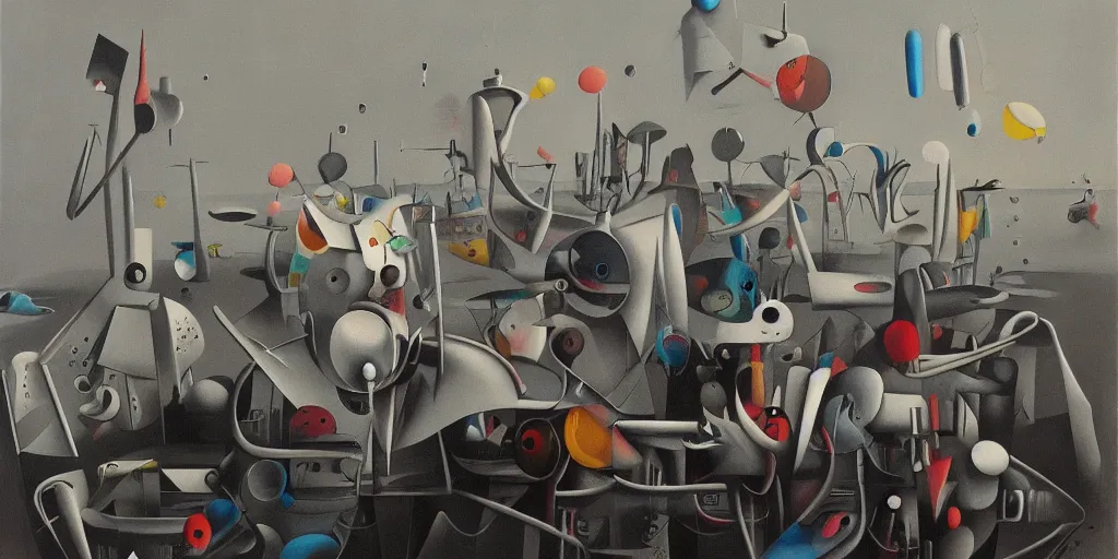 Image similar to a beautiful painting of robot by yves tanguy, trending on artstation