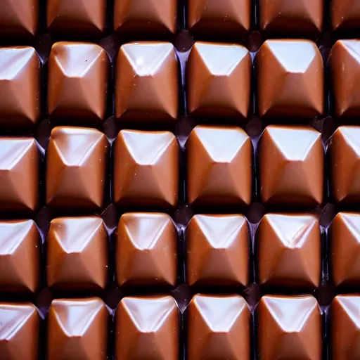 Image similar to dark chocolates shaped like houses, macro photo