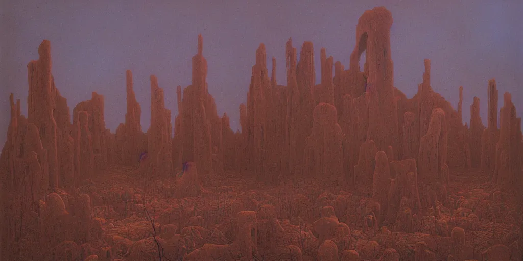 Prompt: Painting Isle of the dead, Zdzisław Beksiński, global illumination, radiant light, detailed and intricate environment