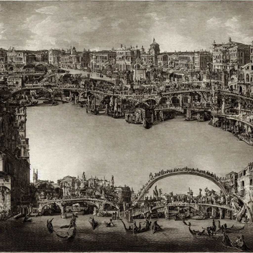 Image similar to the bridges of venice by piranesi