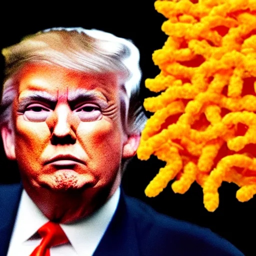 Prompt: Donald trump made out of cheetos
