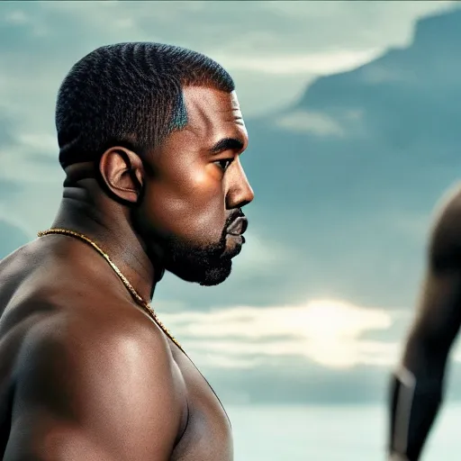 Prompt: Kanye West as Black Panther 4K quality super realistic