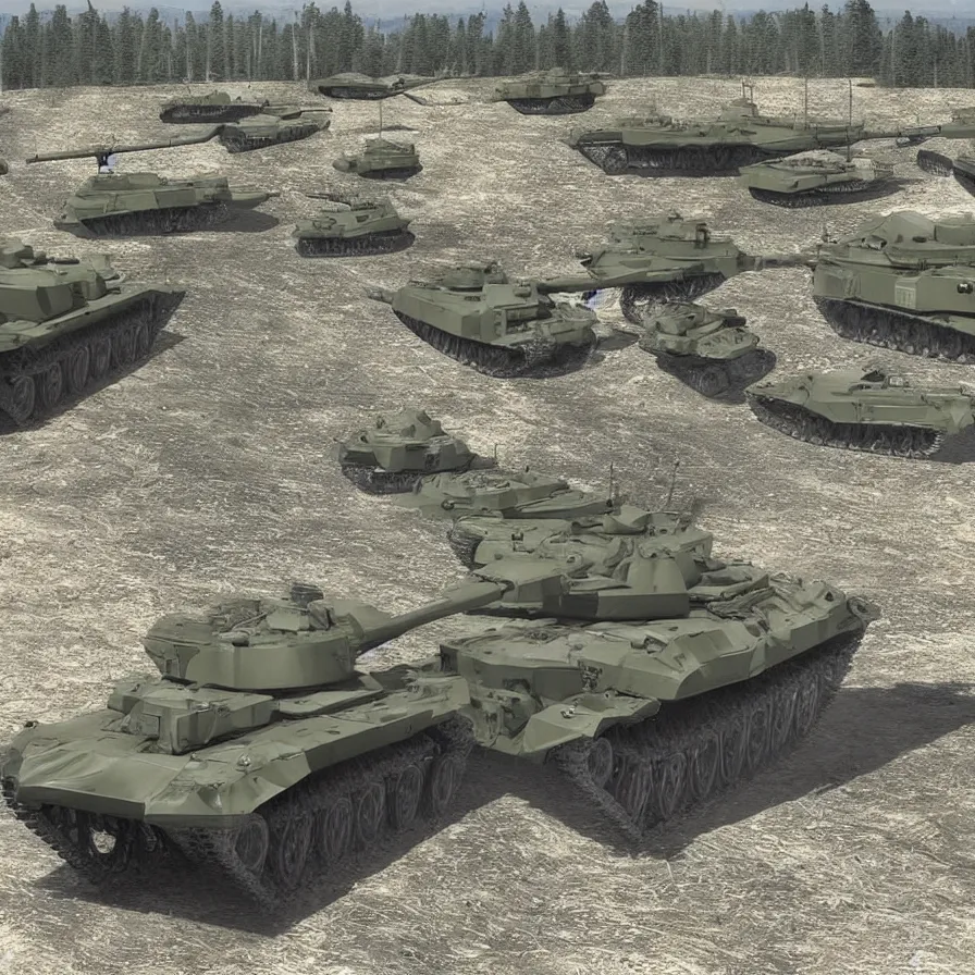 Prompt: “ultra realistic light rays panoramic Canadian army tank battalion invading USA”