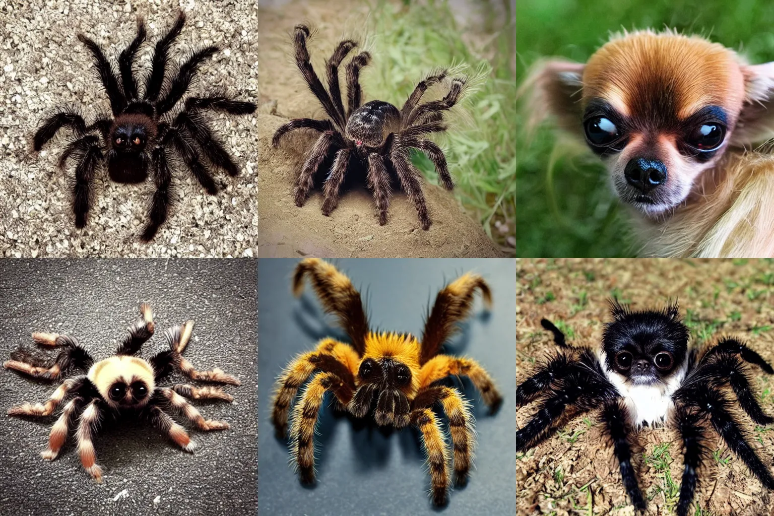 Prompt: “chihuahua tarantula hybrid”