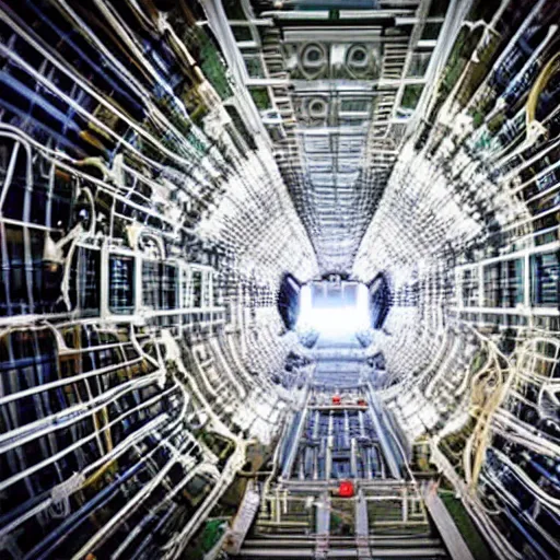Image similar to inside of the large hadron supercollider at the moment of atomic impact