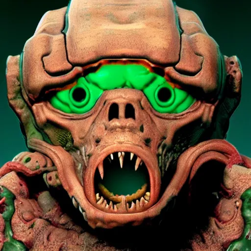 Prompt: head of monster from doom