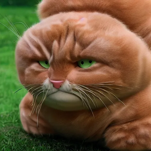Image similar to bald garfield in real life, photo