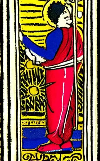 Image similar to The music guy, tarot card from the 1400