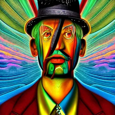 Image similar to portrait of a uncanny artist by Chor Boogie and Salvador Dali collaboration, digital art, mix of aesthetics, close up, high details