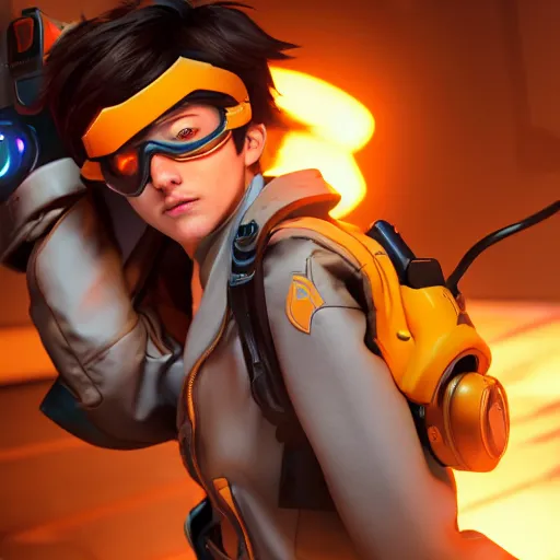 Tracer from Overwatch as a fortnite skin,, Stable Diffusion