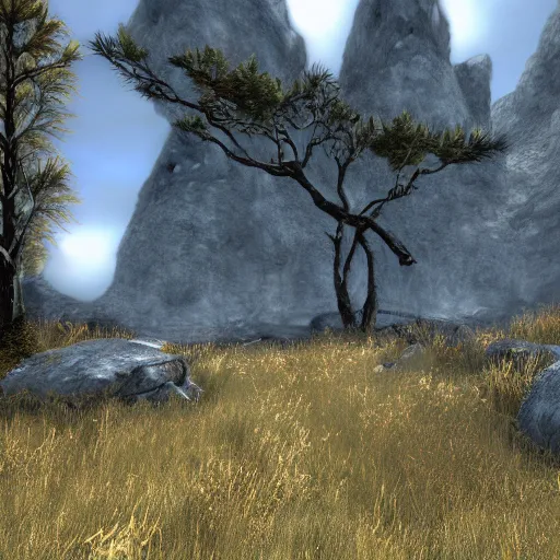 Prompt: digital art of nature in skyrim