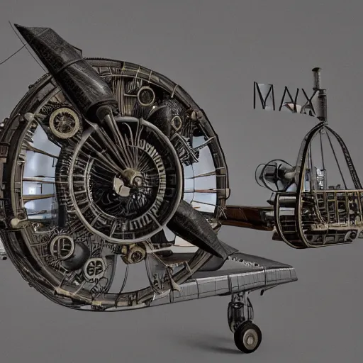 Prompt: front half of airplane cross section, with mechanical gyroscopes and steampunk, seen from behind, a steamtrain smashes into the back of it, vray maya 3D render still, hyperrealistic detailed