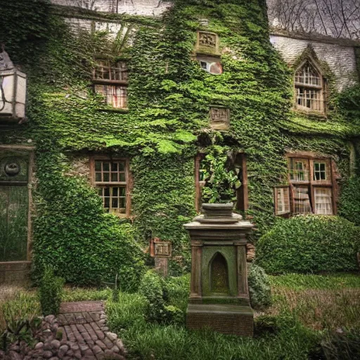 Image similar to projector showing a garden made by hp lovecraft, photography,