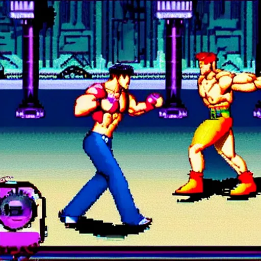 Image similar to a screenshot of final fight the videogame movie, 3 5 mm lens