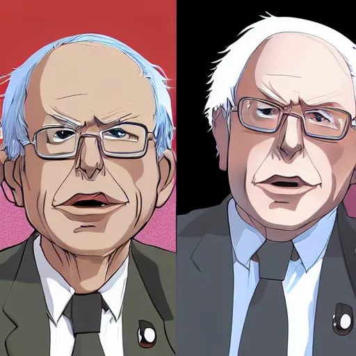 Image similar to Bernie Sanders anime, highly detailed