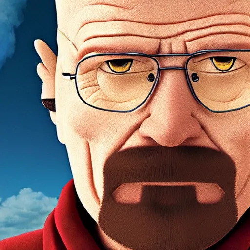 Prompt: walter white from breaking bad in a pixar 3 d movie