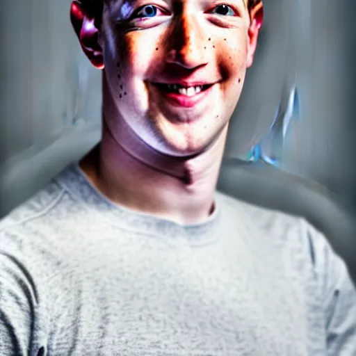 Prompt: a full portrait of evil grinning mark zuckerberg with pale skin and oilshot eyes and oil flowing from his eyes over his cheeks f / 2 2, 3 5 mm, 2 7 0 0 k, lighting, perfect faces, award winning photography.