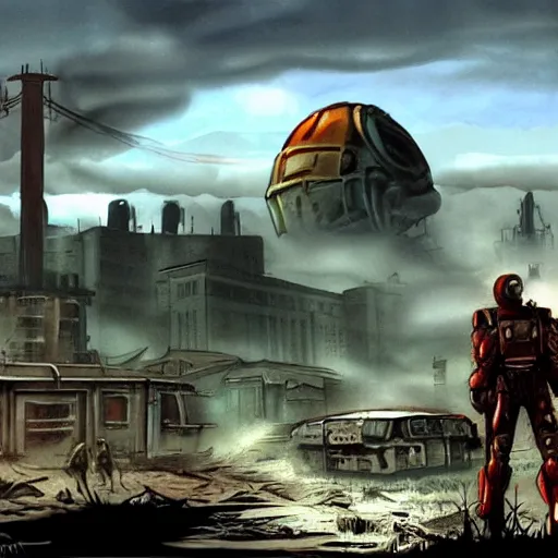 Image similar to Fallout concept art