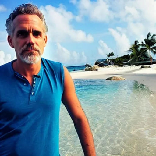 Image similar to jordan peterson chilling in aruba