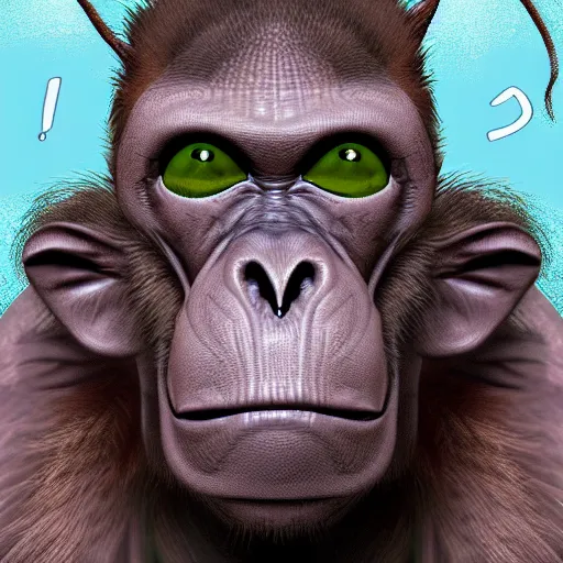 Image similar to a alien monkey from half - life, digital art
