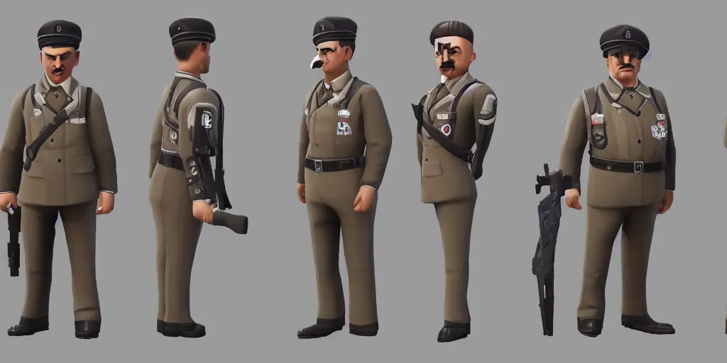 Image similar to adolph hitler as a fortnite skin. high quality 8 k resolution