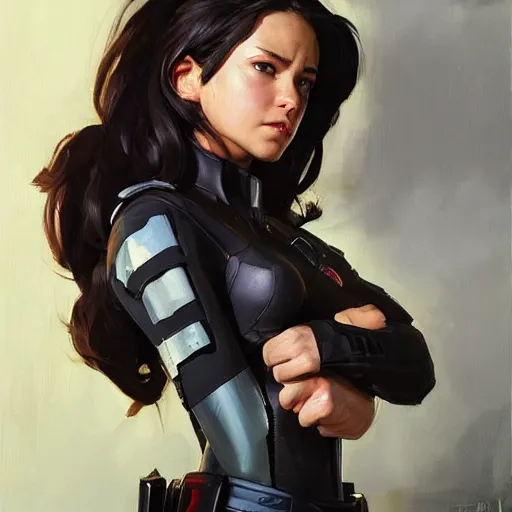 Image similar to greg manchess portrait painting of partially armored x - 2 3 laura kinney as overwatch character, medium shot, asymmetrical, profile picture, organic painting, sunny day, matte painting, bold shapes, hard edges, street art, trending on artstation, by huang guangjian and gil elvgren and sachin teng