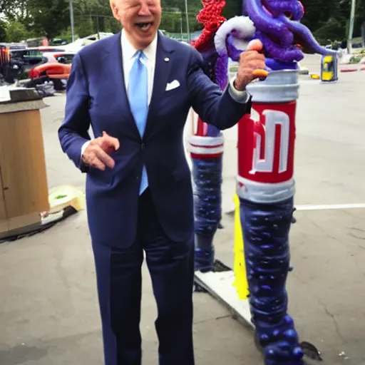 Prompt: joe biden with tentacle arms