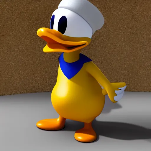 Image similar to donald duck, 3 d render